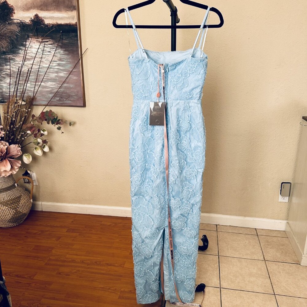 House Of Cb Eva Maxi Dress TUSCAN BLUE EMBROIDERED FLORAL MAXI DRESS NWT size S - Picture 8 of 12